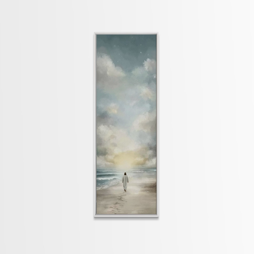 Quiet Redeemer Path – Framed Canvas Print – Christmas Art – Christian Art Canvas – Jesus Painting – Christian Wall Art – Tall Skinny Art Pr