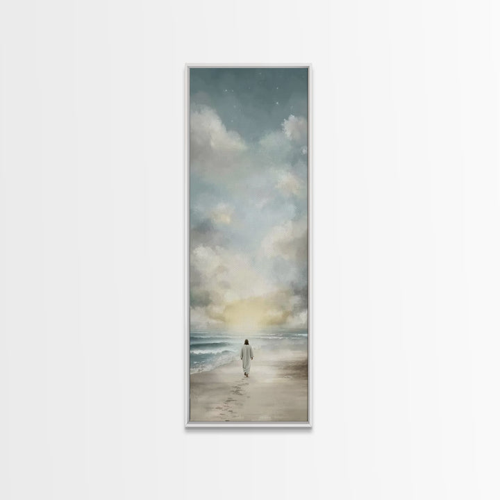 Quiet Redeemer Path – Framed Canvas Print – Christmas Art – Christian Art Canvas – Jesus Painting – Christian Wall Art – Tall Skinny Art Pr