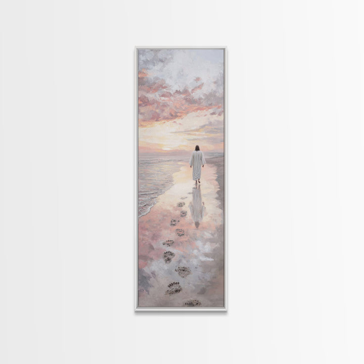 Walk Of Salvation – Framed Canvas Print – Christian Wall Art – Jesus Painting – Christian Art Canvas – Tall Skinny Art Print – Christmas Ar