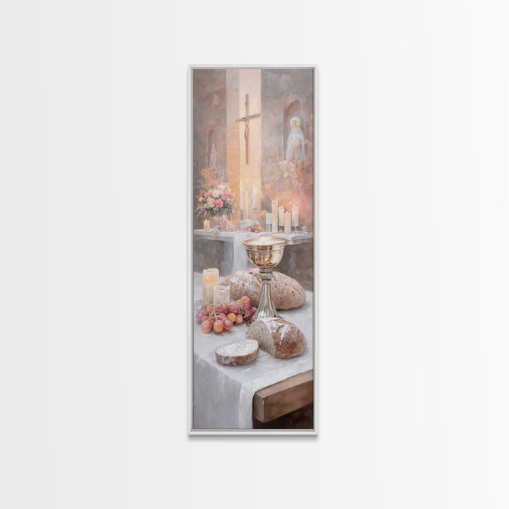 Bread Of Life | Framed Canvas Print | Tall Narrow Wall Art | Christian Wall Art | Christian Christmas Art | Christian Art Canvas | Christia