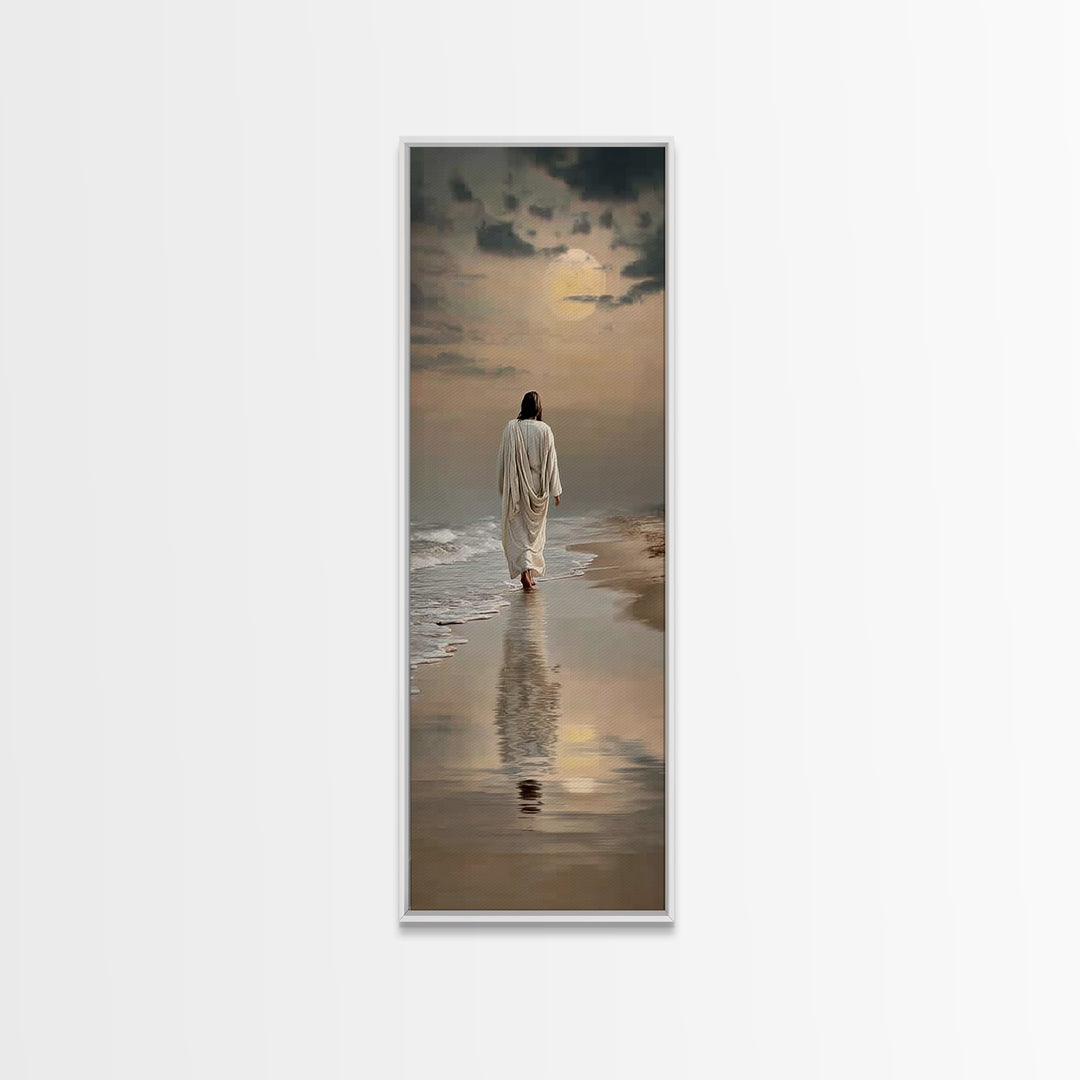 Eternal Guiding Path – Framed Canvas Print – Christian Art Canvas – Christian Wall Art – Jesus Painting – Christmas Art – Tall Skinny Art P