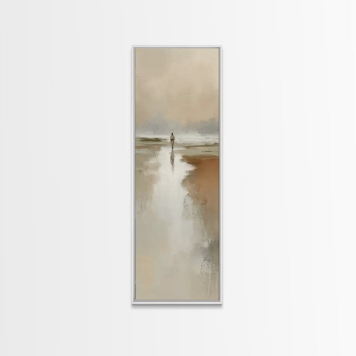 Gentle Morning Walk – Framed Canvas Print – Narrow Art – Christian Wall Art – Christian Art Canvas – Jesus Painting – Christian Art