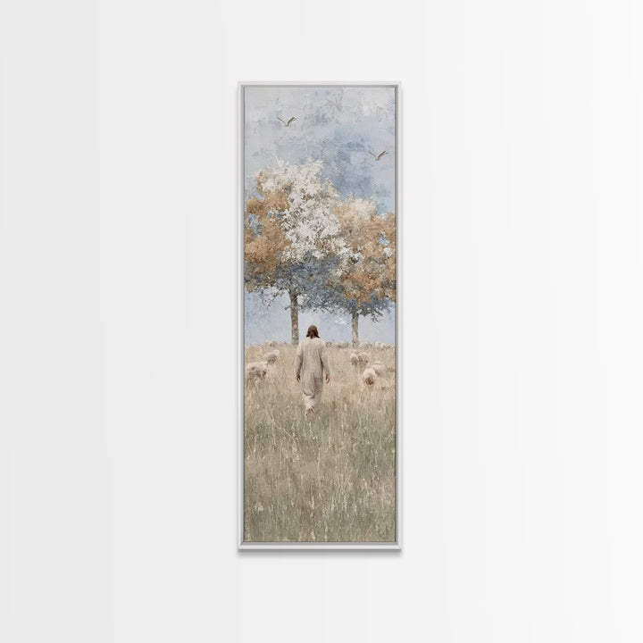 Fields Of Gentle Grace – Framed Canvas Print – Skinny Art – Christian Wall Art – Christian Art Canvas – Jesus Painting – Christian Art