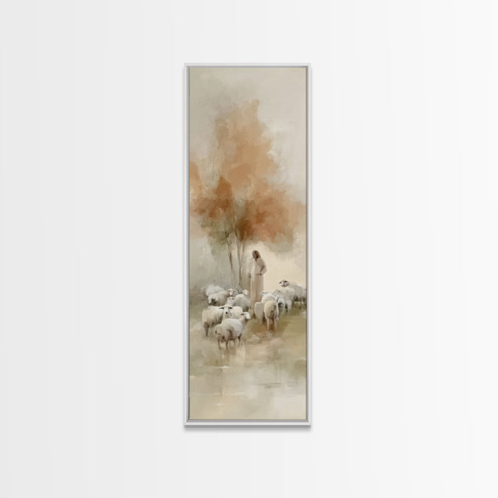 Shepherds Of Mercy – Framed Canvas Print – Christian Wall Art – Jesus Painting – Narrow Art – Christian Art Canvas – Christmas Art