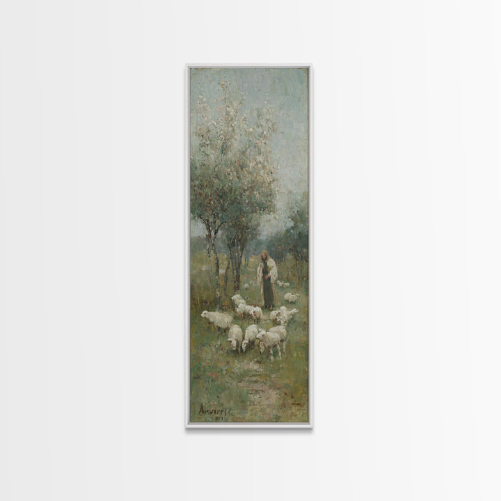 Garden Of Grace – Framed Canvas Print – Christian Art Canvas – Narrow Art – Jesus Painting – Christian Wall Art – Christmas Art