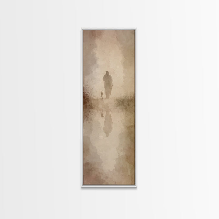 Guided By Peace – Framed Canvas Print – Tall Skinny Art Print – Christian Wall Art – Jesus Painting – Christian Art Canvas – Christmas Art