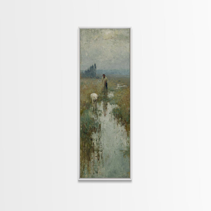 Dawn Of Compassion, Framed Canvas Print, Christian Wall Art, Narrow Art, Jesus Painting, Christian Art Canvas, Christmas Art