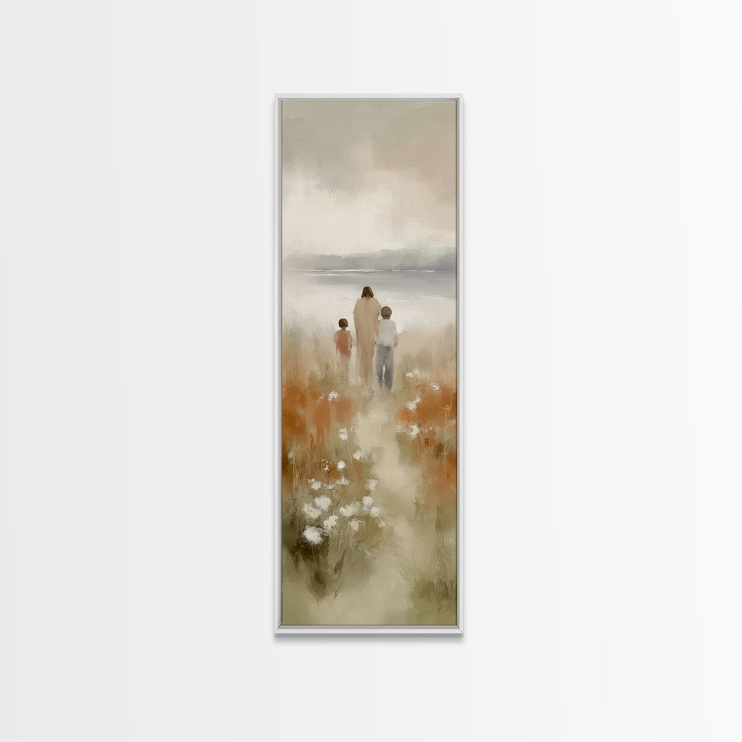 Guiding Light Path – Framed Canvas Print – Christian Art Canvas – Jesus Painting – Christian Wall Art – Tall Narrow Wall Art – Christmas Ar