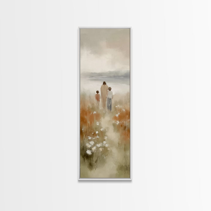 Guiding Light Path – Framed Canvas Print – Christian Art Canvas – Jesus Painting – Christian Wall Art – Tall Narrow Wall Art – Christmas Ar