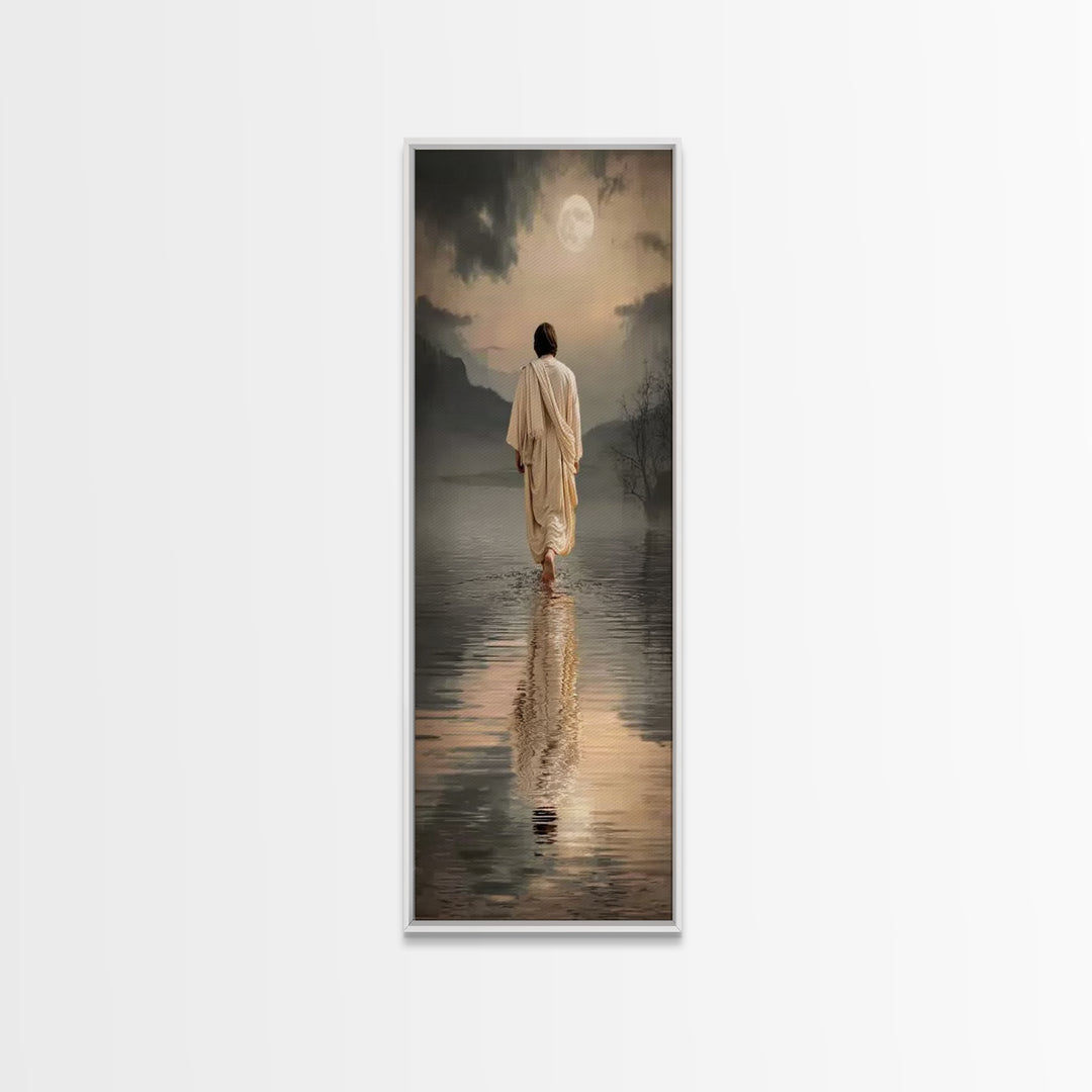 Mist Of Comfort, Framed Canvas Print, Christian Decorations, Narrow Art, Jesus Art Print, Christian Christmas Art, Unique Christian Art, Ch
