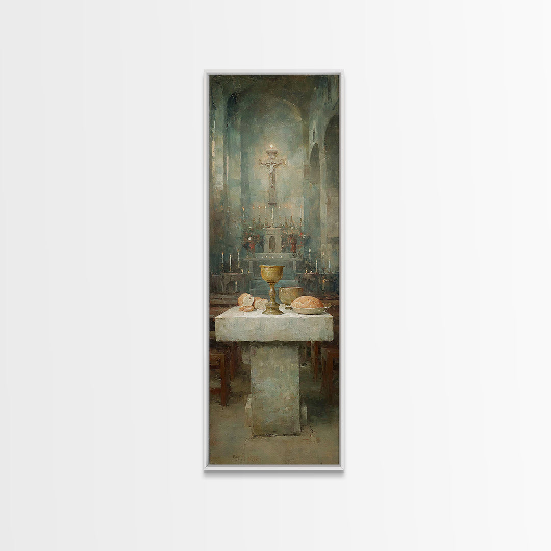 Altar Of Peace – Framed Canvas Print – Skinny Art – Christian Art Canvas – Christian Wall Art – Vintage Christian Art – Framed Christmas Wa
