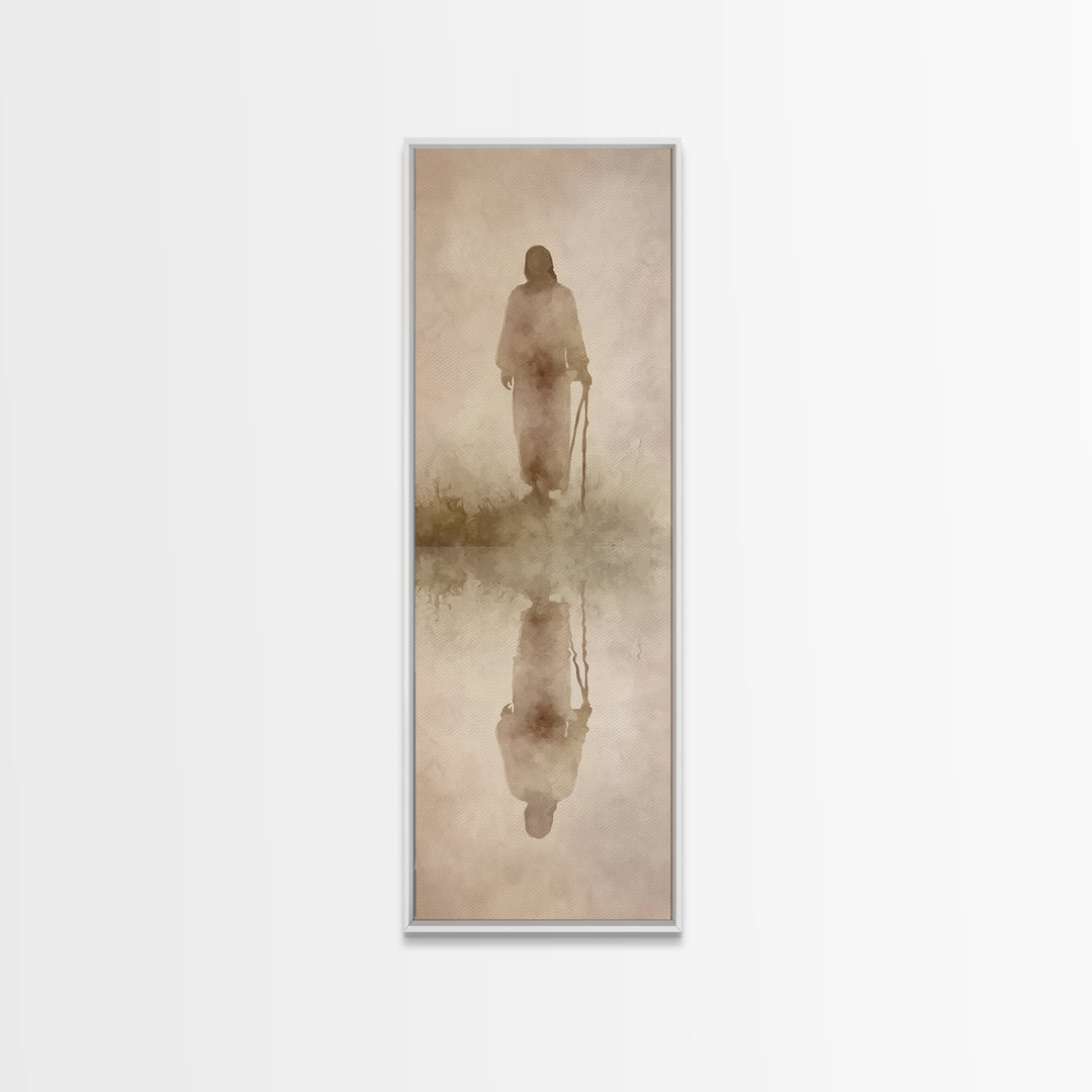 Sacred Morning Path – Framed Canvas Print – Christian Wall Art – Narrow Art – Jesus Painting – Christian Art Canvas – Christian Gift Ideas