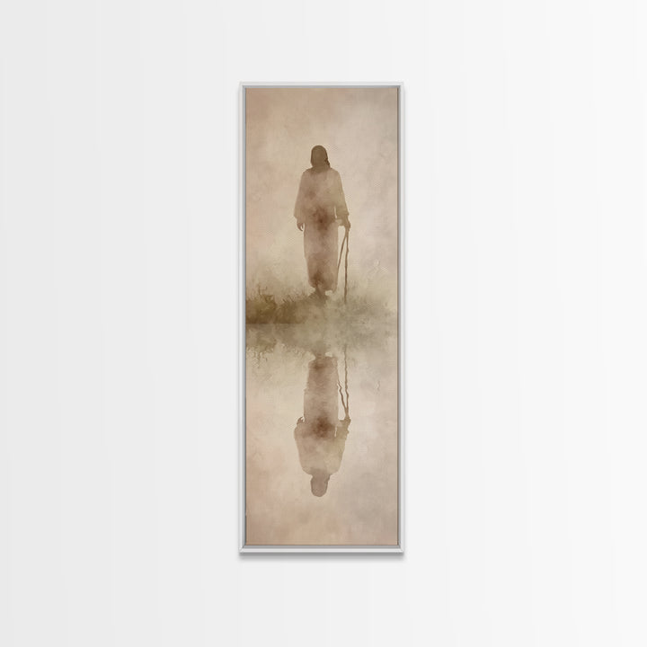 Sacred Morning Path – Framed Canvas Print – Christian Wall Art – Narrow Art – Jesus Painting – Christian Art Canvas – Christian Gift Ideas
