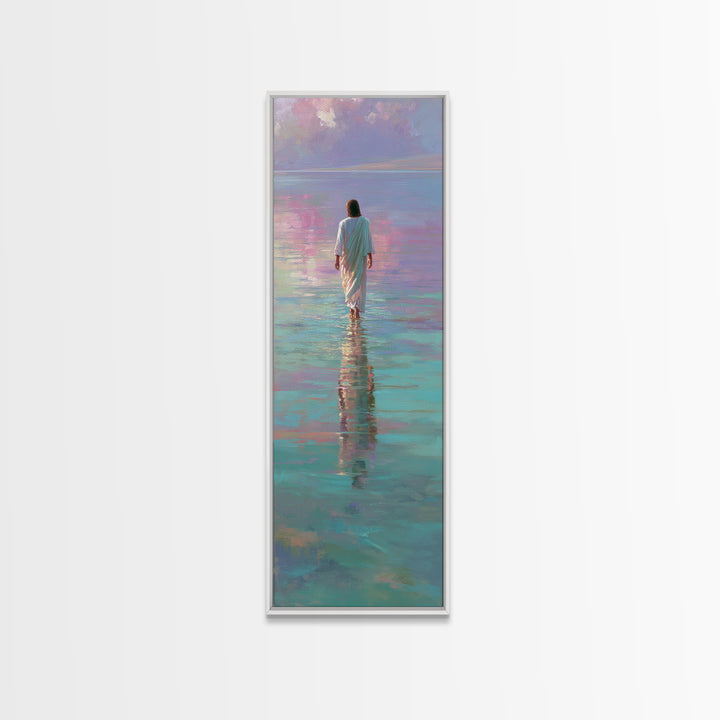 Faithful Dawn Steps | Framed Canvas Print | Christian Art Prints | Narrow Art | Jesus Canvas Art | Christian Art Work | Christian Gift | Ch