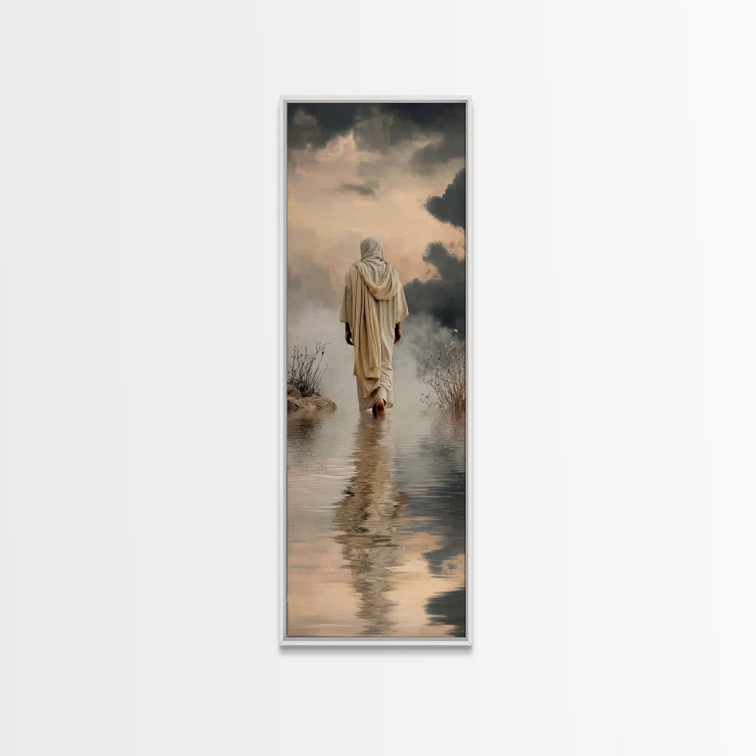 Twilight Hope Path | Framed Canvas Print | Christian Wall Art | Tall Narrow Wall Art | Jesus Painting | Christian Art Gift | Christmas Art