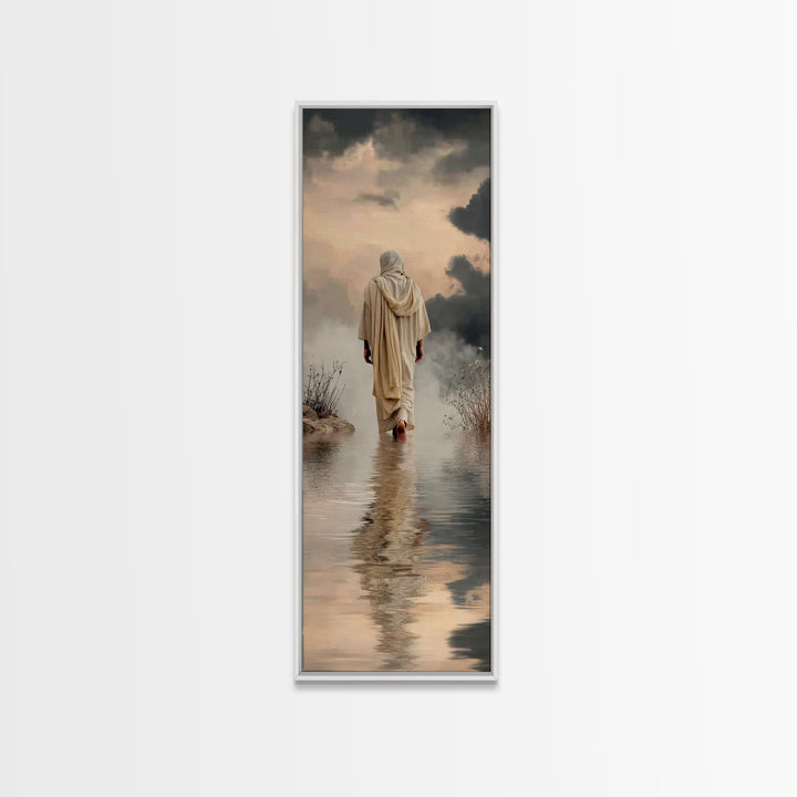 Twilight Hope Path | Framed Canvas Print | Christian Wall Art | Tall Narrow Wall Art | Jesus Painting | Christian Art Gift | Christmas Art