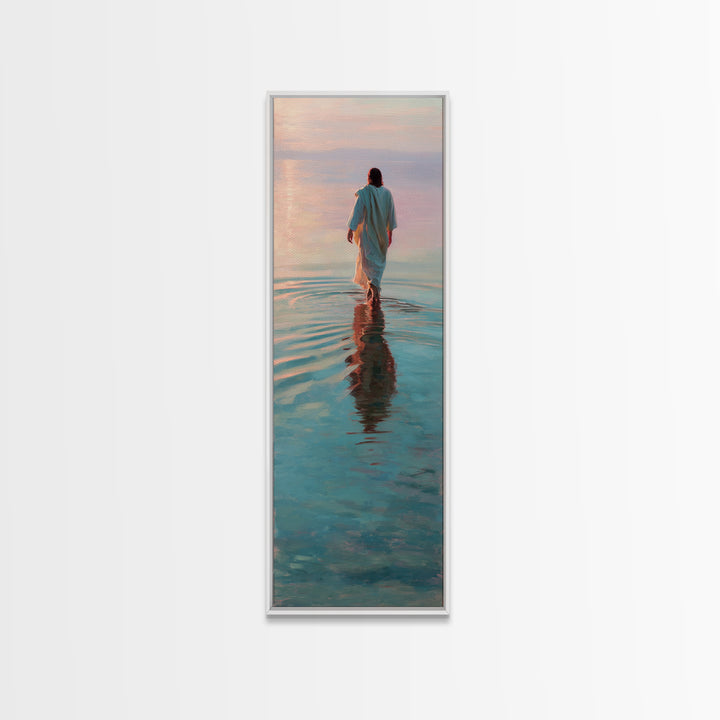 Desert Calm Journey, Framed Canvas Print, Christian Art Print, Narrow Art, Jesus Canvas Art, Vintage Christian Art, Christian Gift Ideas, C