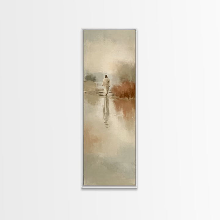 Eternal Dawn Steps – Framed Canvas Print – Christian Wall Art – Tall Skinny Art Print – Jesus Painting – Christian Christmas Art – Framed C