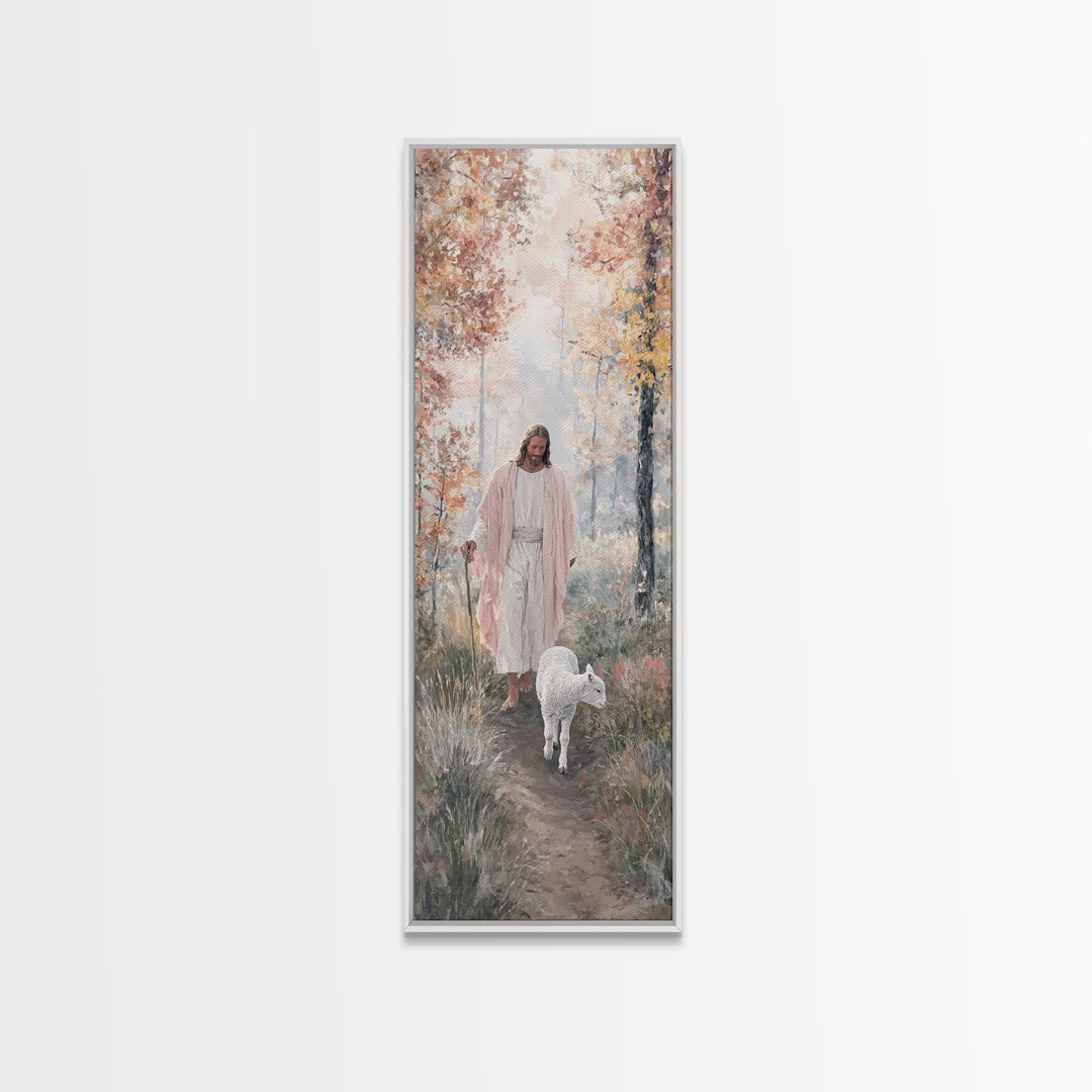 Path Of Mercy – Framed Canvas Print – Tall Narrow Wall Art – Christian Wall Art – Jesus Painting – Christian Art Canvas – Christmas Art