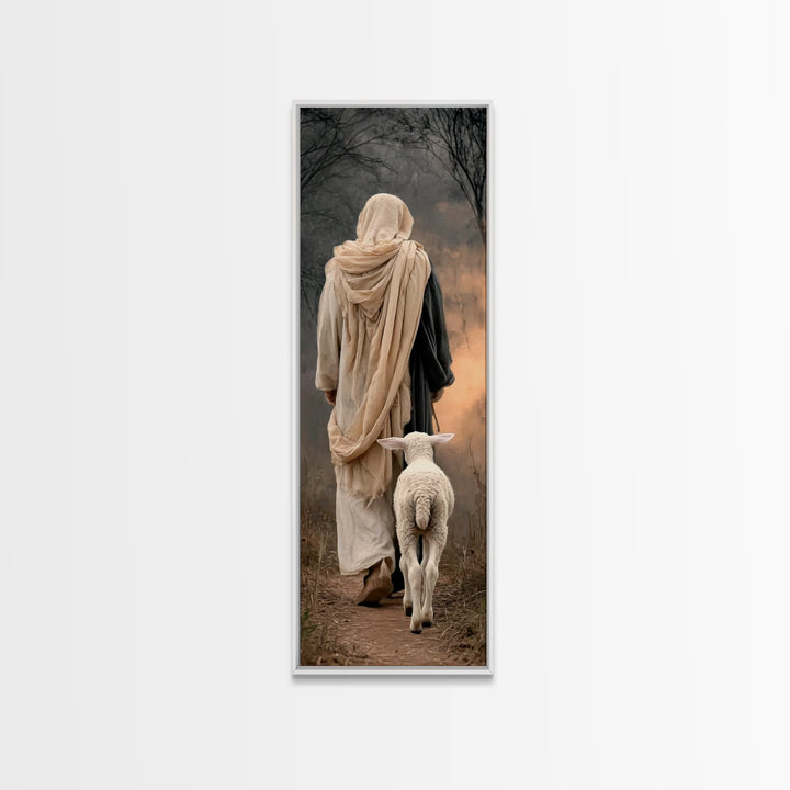 Morning Of Hope, Framed Canvas Print, Tall Skinny Art Print, Christian Wall Art, Jesus Painting, Christian Art Canvas, Christmas Art