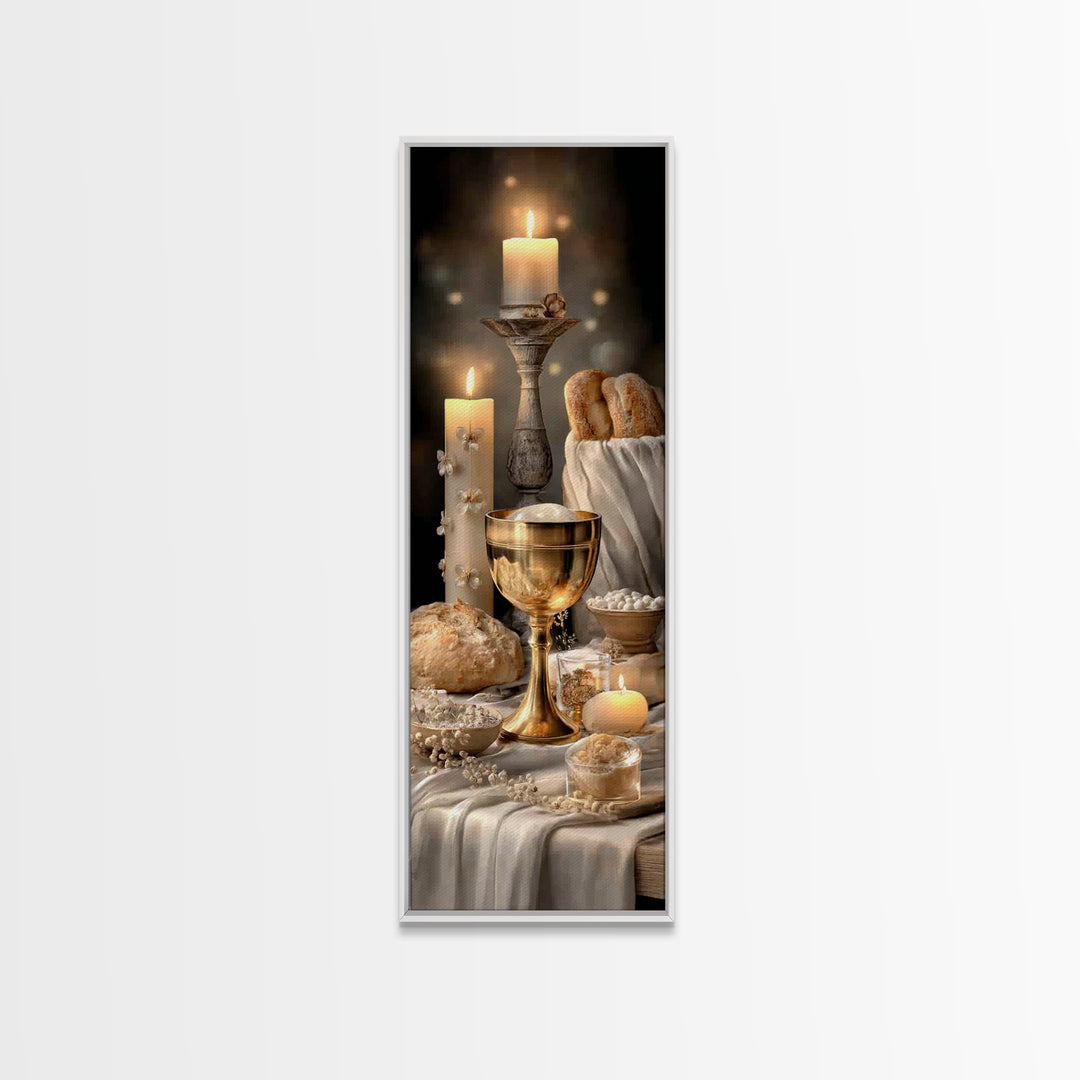 Light Of Communion – Framed Canvas Print – Tall Narrow Wall Art – Christian Wall Art – Christian Art Canvas – Christian Decor – Christmas A