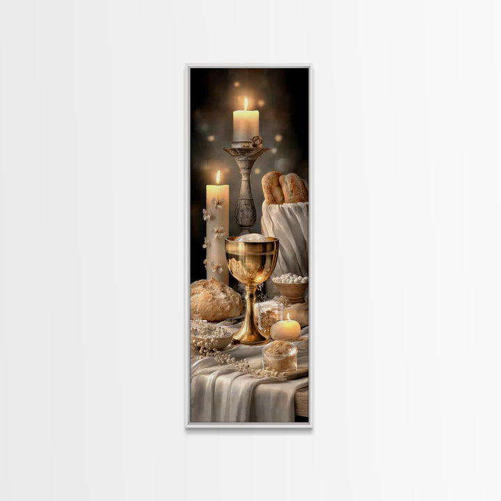 Light Of Communion – Framed Canvas Print – Tall Narrow Wall Art – Christian Wall Art – Christian Art Canvas – Christian Decor – Christmas A