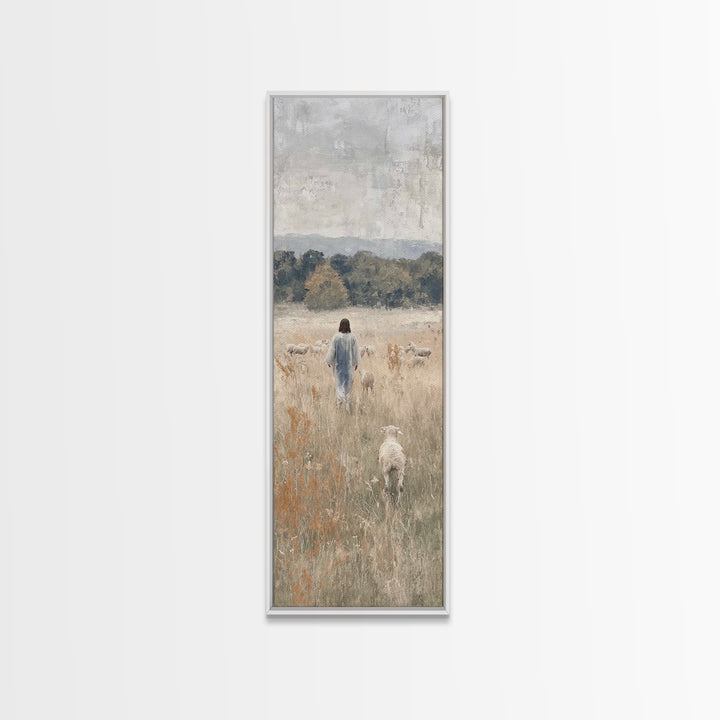 Meadow Of Light – Framed Canvas Print – Skinny Art – Christian Art Canvas – Christian Wall Art – Jesus Painting – Christmas Art