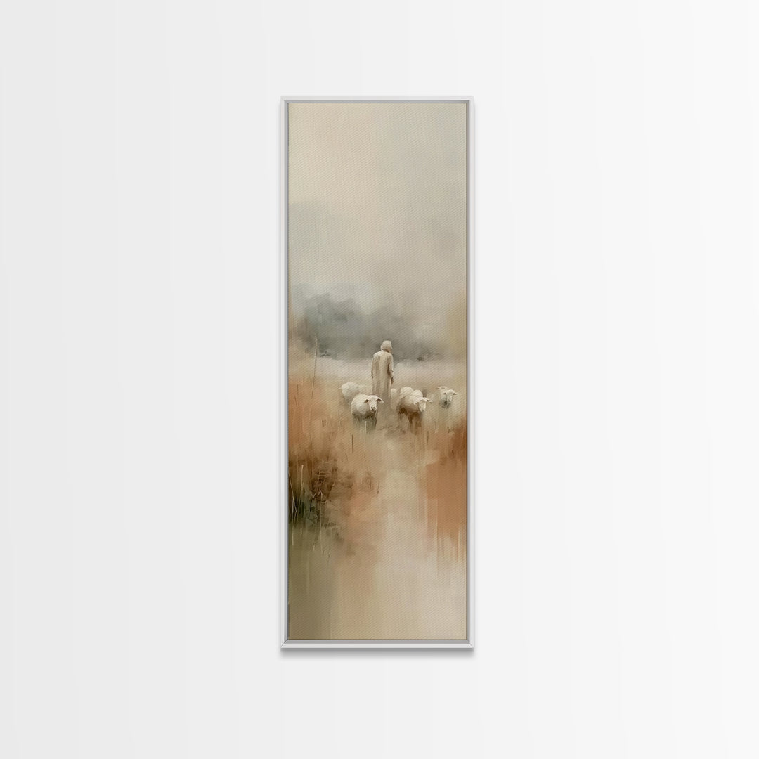 Graceful Meadow Path | Framed Canvas Print | Skinny Art | Christian Wall Art | Christian Art Canvas | Christmas Art | Jesus Painting