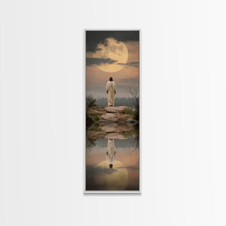 Reflections Of Hope | Framed Canvas Print | Narrow Art | Christian Wall Art | Christian Art Canvas | Christmas Art | Jesus Painting