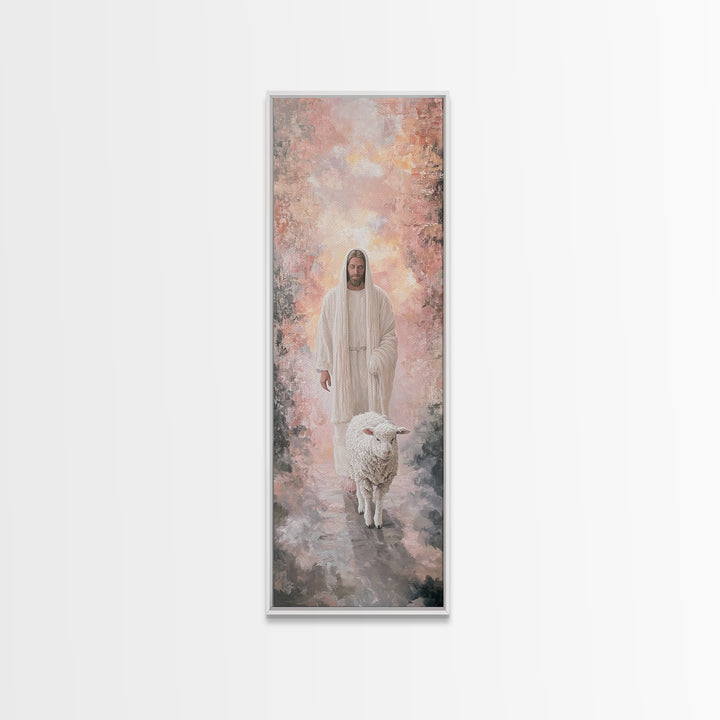 Light Of The Fold – Framed Canvas Print – Tall Skinny Art Print – Christian Art – Jesus Painting – Christian Canvas – Christian Wall Art –