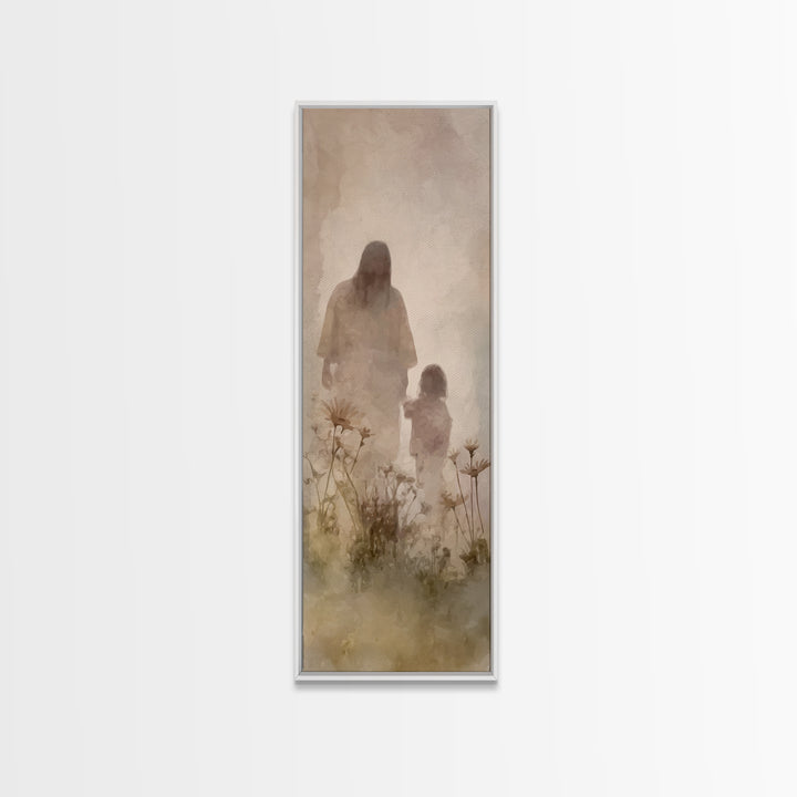 Fields Of Trust – Framed Canvas Print – Skinny Art – Christian Art – Jesus Painting – Christian Canvas – Christian Wall Art – Christian Gif