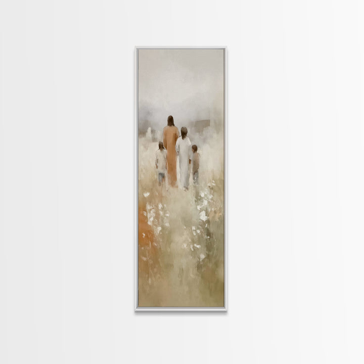 Blossoms Of Hope | Framed Canvas Print | Tall Skinny Art Print | Christian Art | Jesus Painting | Christian Art Canvas | Christian Wall Art