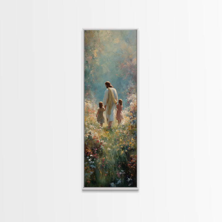 Guided By Love – Framed Canvas Print – Tall Narrow Wall Art – Christian Art Canvas – Jesus Painting – Christian Art – Christian Wall Art –