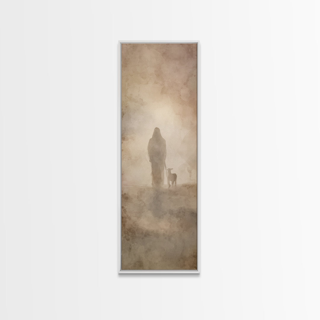Soft Light Of Faith - Framed Canvas Print - Skinny Art - Christian Wall Art - Christian Art Canvas - Jesus Painting - Christian Christmas A