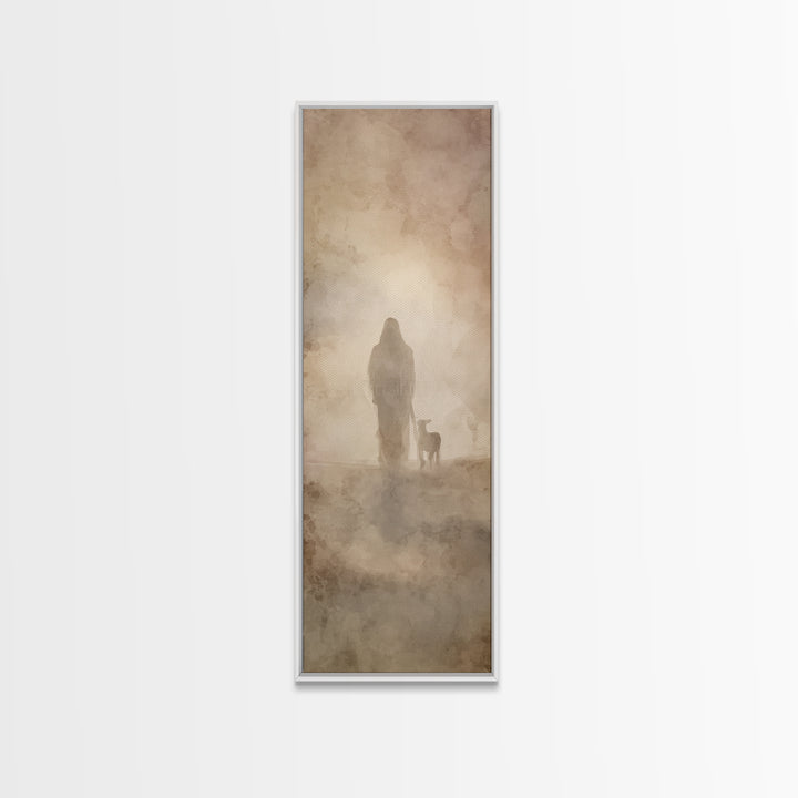 Soft Light Of Faith - Framed Canvas Print - Skinny Art - Christian Wall Art - Christian Art Canvas - Jesus Painting - Christian Christmas A