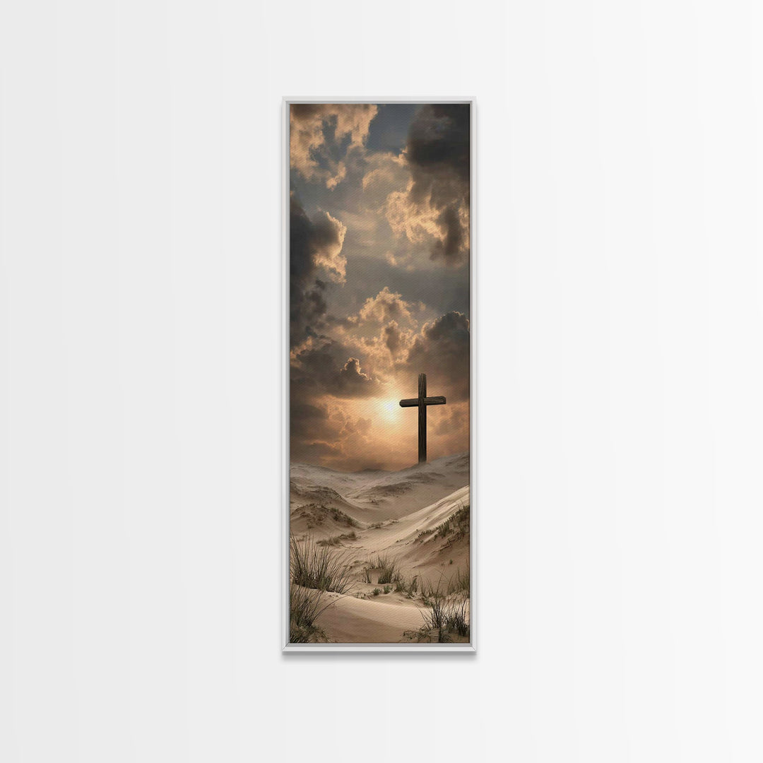 Wilderness Redemption, Framed Canvas Print, Narrow Art, Christian Wall Art, Christian Art Canvas, Christian Paintings, Moody Christian Art,