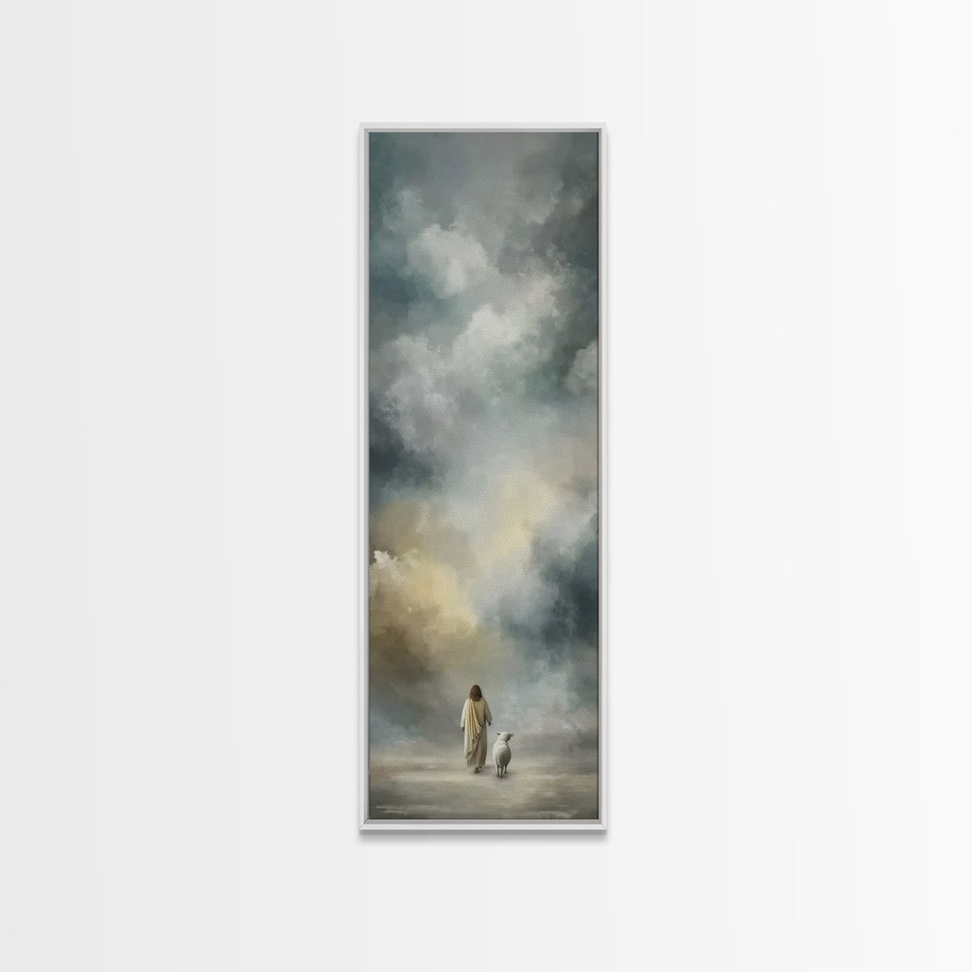 Heavenly Path Light | Framed Canvas Print | Christian Wall Art | Christian Painting | Christian Art Canvas | Christian Decor | Narrow Art