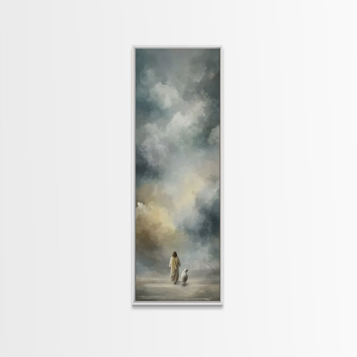 Heavenly Path Light | Framed Canvas Print | Christian Wall Art | Christian Painting | Christian Art Canvas | Christian Decor | Narrow Art