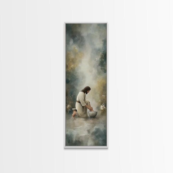 Humble Waters Hope | Framed Canvas Print | Christian Wall Art | Christian Art Canvas | Jesus Painting | Christian Decorations | Narrow Art