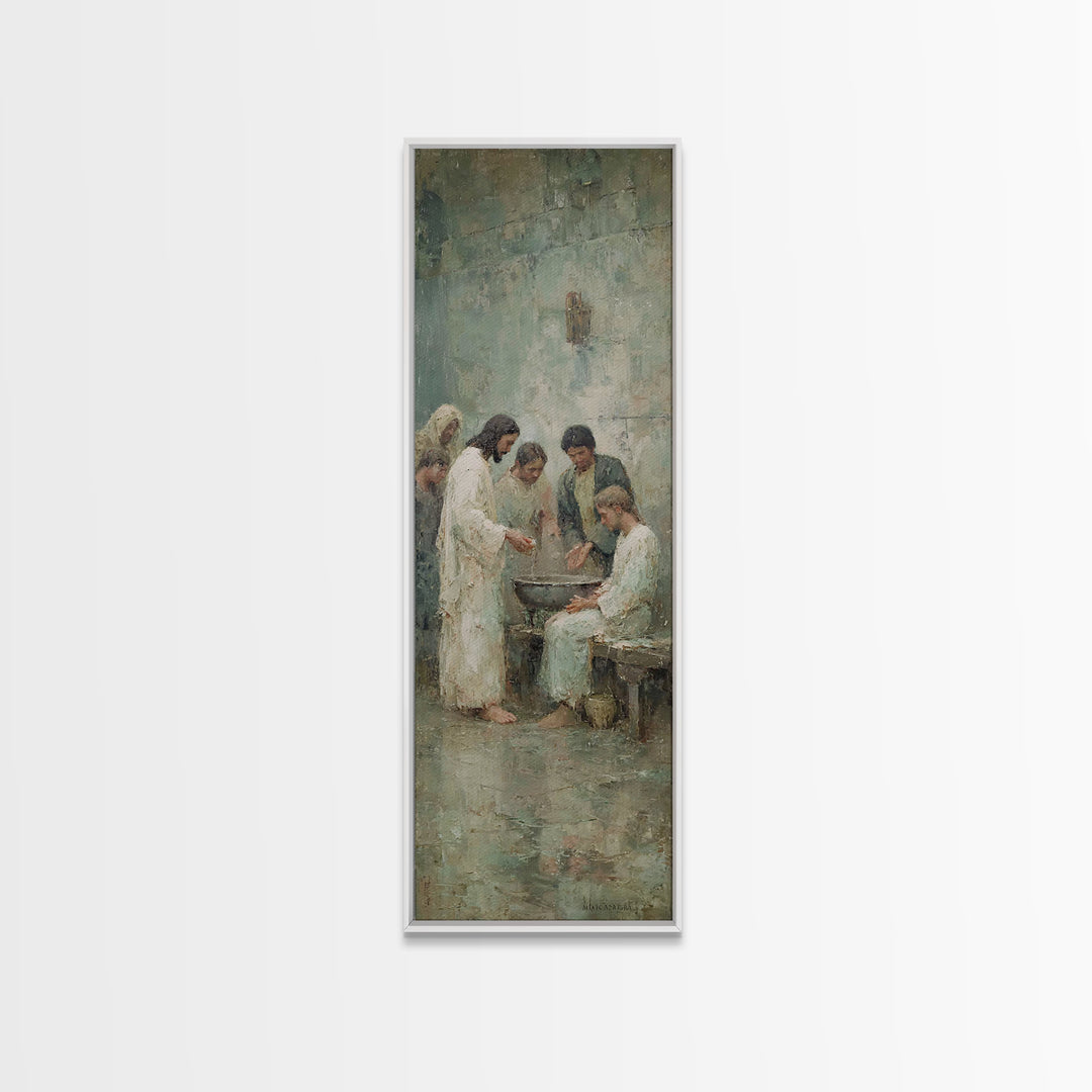 Circle Of Mercy | Framed Canvas Print | Christian Art Canvas | Jesus Painting | Christian Wall Art | Christian Christmas Art | Skinny Art