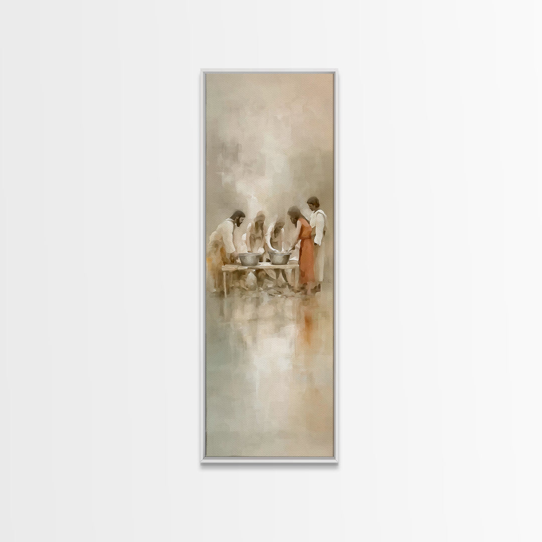 Gathering Of Blessings | Framed Canvas Print | Christian Wall Art | Christian Art Canvas | Christian Painting | Christian Decor | Tall Narr