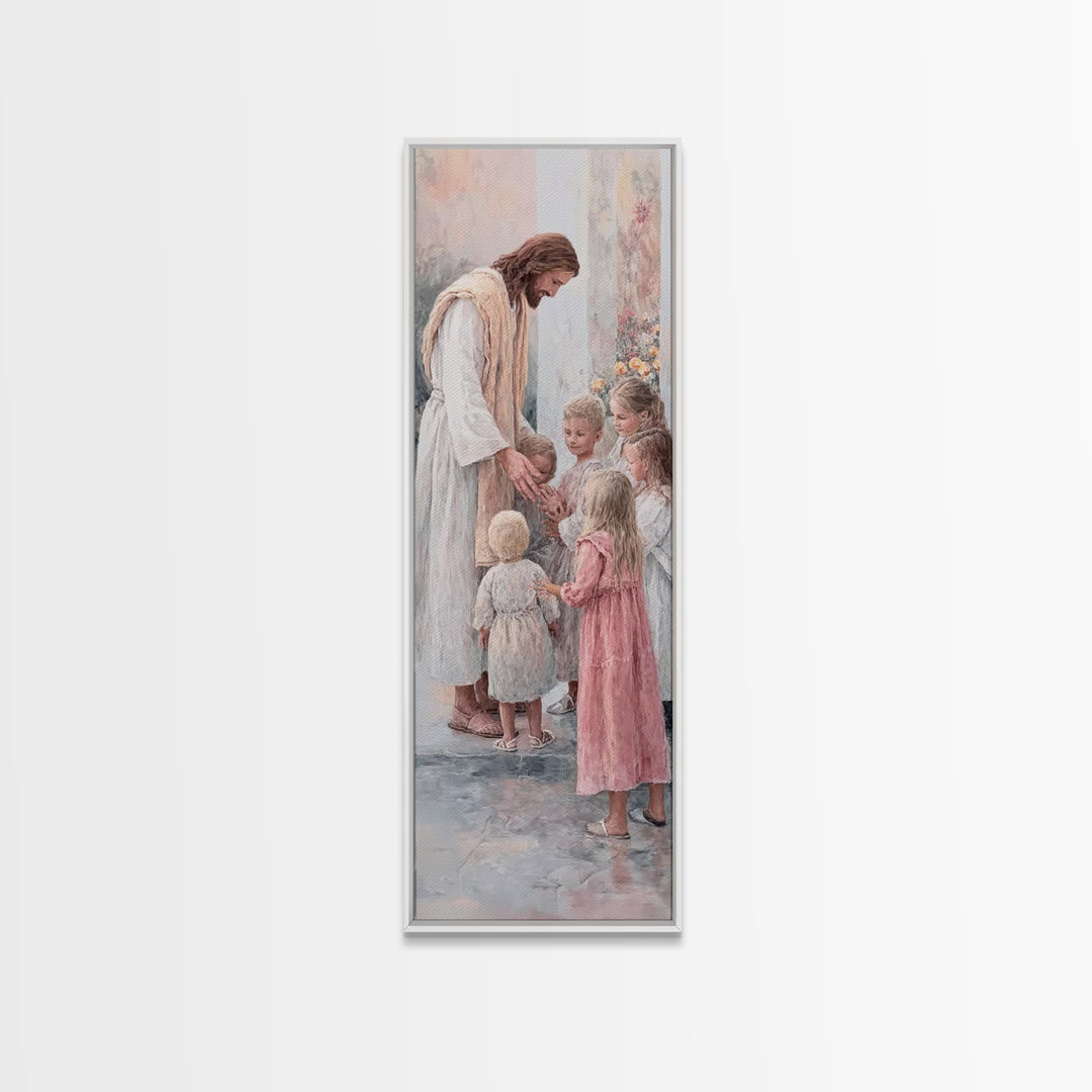 Children Of Promise | Framed Canvas Print | Christian Wall Art | Christian Art Canvas | Christian Painting | Christian Decor | Narrow Art