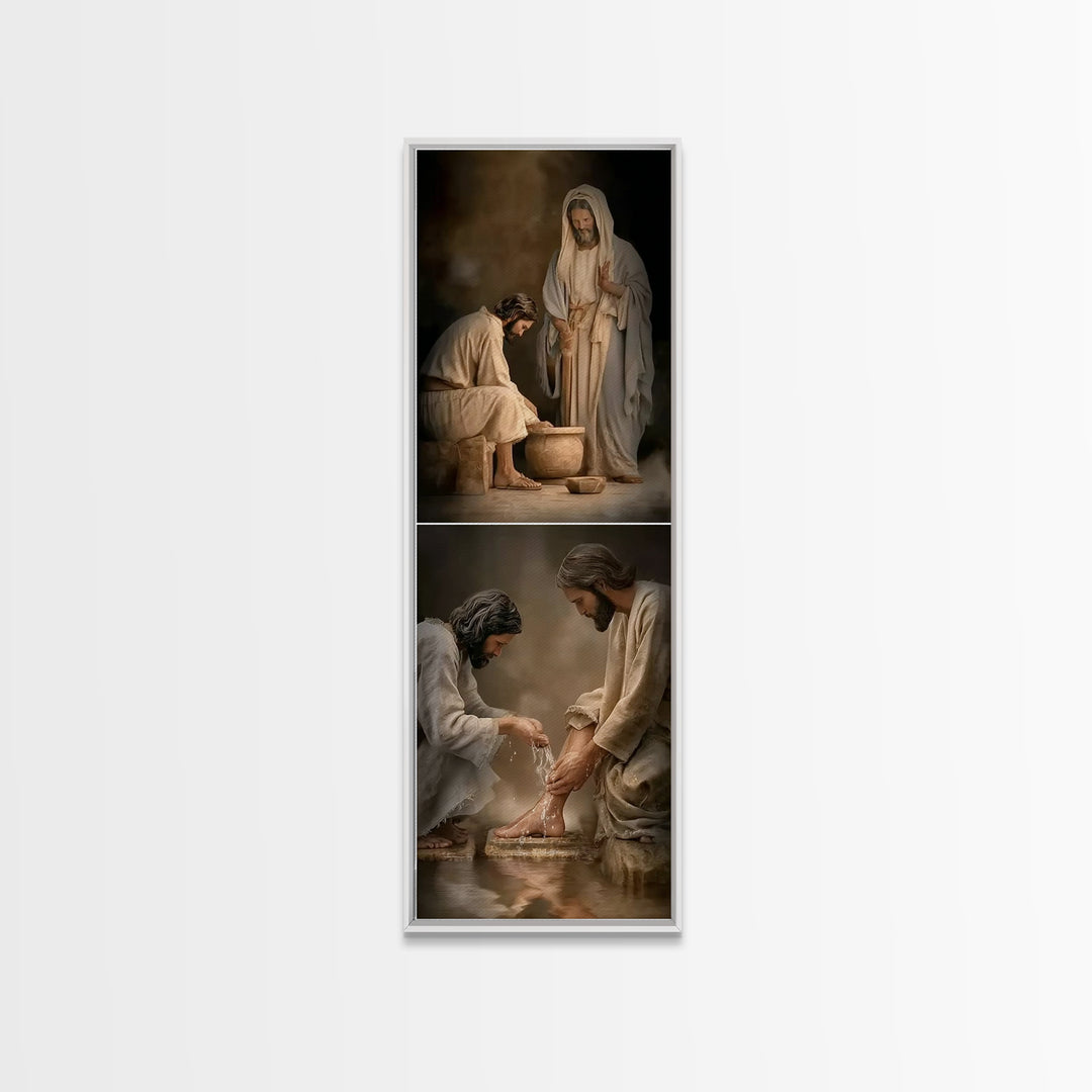 Living Water Moment | Framed Canvas Print | Christian Art Canvas | Christian Wall Art | Jesus Painting | Christian Decorations | Skinny Art