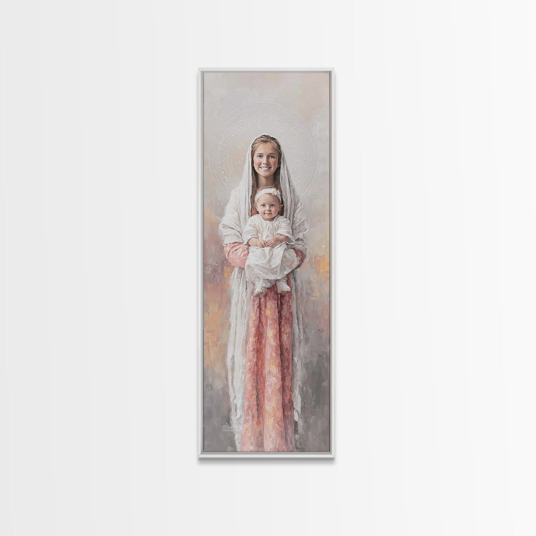 Holy Mater Comfort - Framed Canvas Print - Tall Narrow Wall Art - Christian Wall Art - Christian Art Canvas - Jesus Painting - Christian Ar