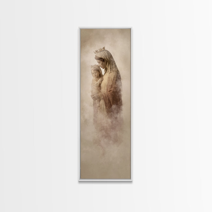 Sacred Snowlight | Framed Canvas Print | Tall Skinny Art Print | Christian Art Canvas | Christian Christmas Art | Christian Wall Art