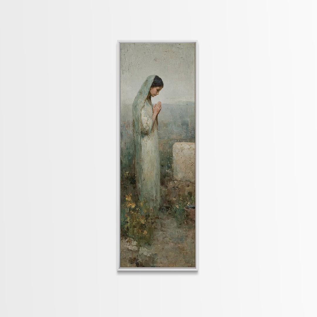 Garden Of Prayer, Framed Canvas Print, Skinny Art, Christian Art Canvas, Christian Wall Art, Christian Painting, Christian Gift Ideas