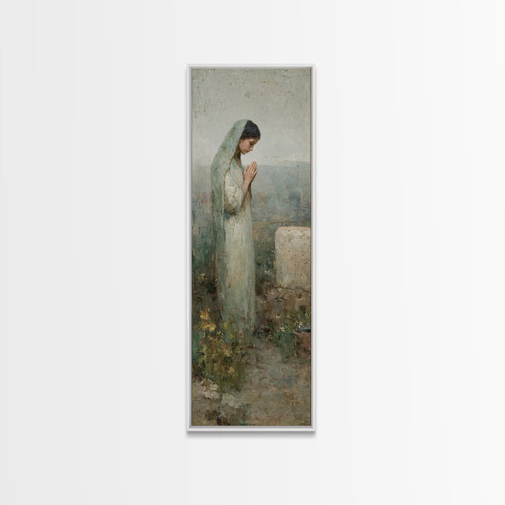 Garden Of Prayer, Framed Canvas Print, Skinny Art, Christian Art Canvas, Christian Wall Art, Christian Painting, Christian Gift Ideas