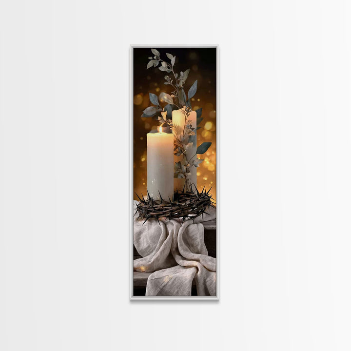 Suffering Crown | Framed Canvas Print | Tall Skinny Art Print | Christian Wall Art | Christian Art Canvas | Christian Decor | Modern Christ