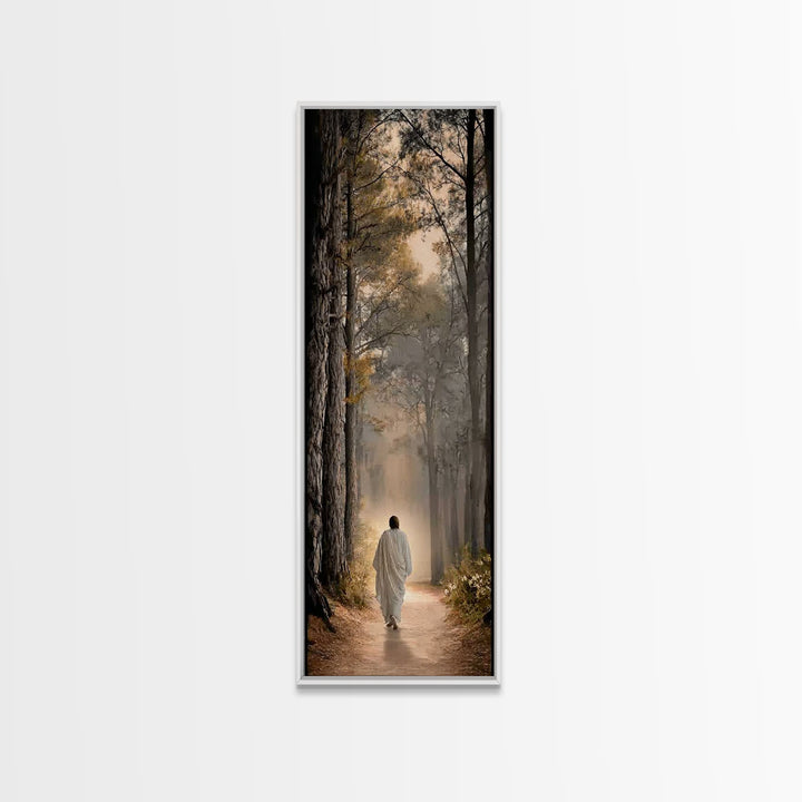 Path Of Light – Framed Canvas Print – Tall Narrow Wall Art – Christian Wall Art – Christian Art Canvas – Jesus Painting – Christian Decor