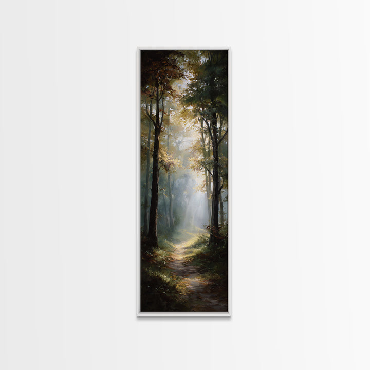 Forest Redeemer | Framed Canvas Print | Narrow Art | Christian Painting | Christian Art Canvas | Christian Wall Art | Christian Decor